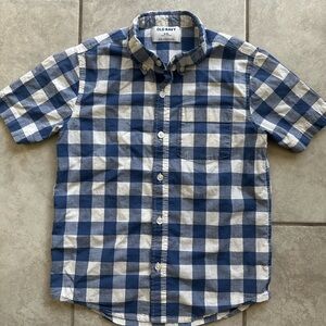 Old Navy Kids Blue and White Plaid Shirt - Size M / 8